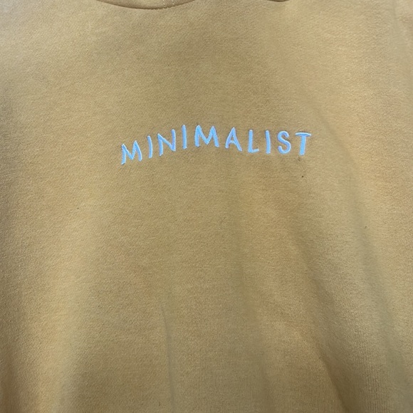 Minimalist Yellow Pull Over Hoodie Size Medium - Picture 2 of 4